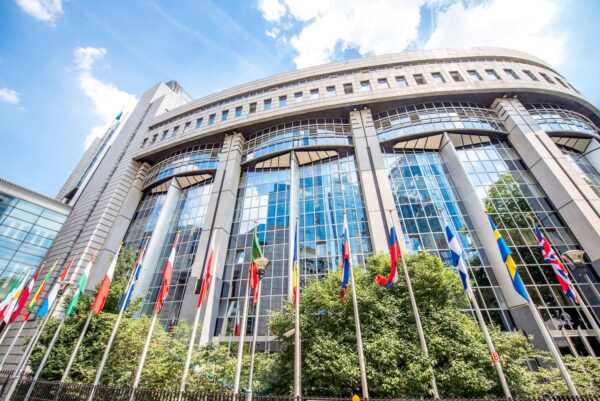 European parliament building in Brussels